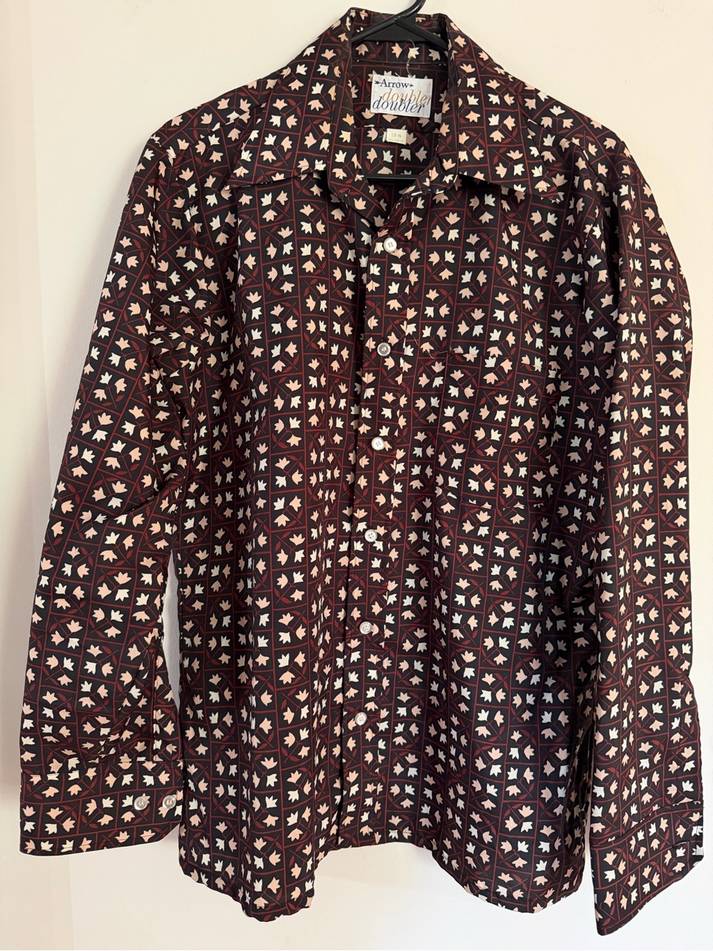 Vintage Arrow Doubler Patterned Men's Button-Up Shirt 15 1/2 Men’s M Medium